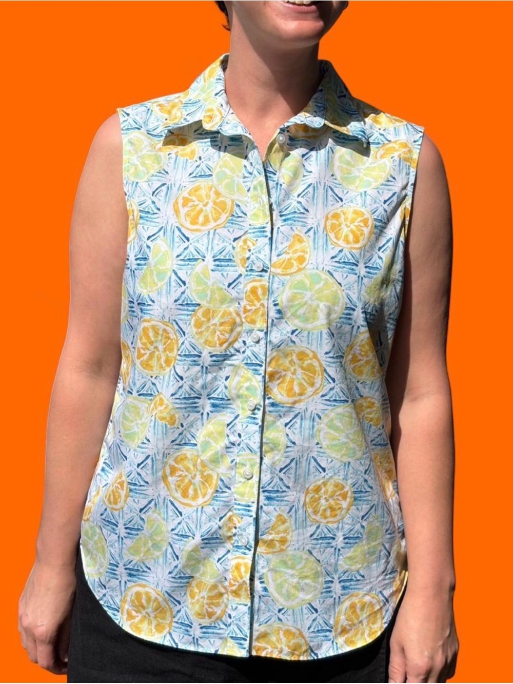 Citrus Button Down Top